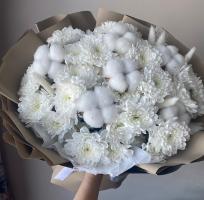 Букет Хризантемы с Хлопком